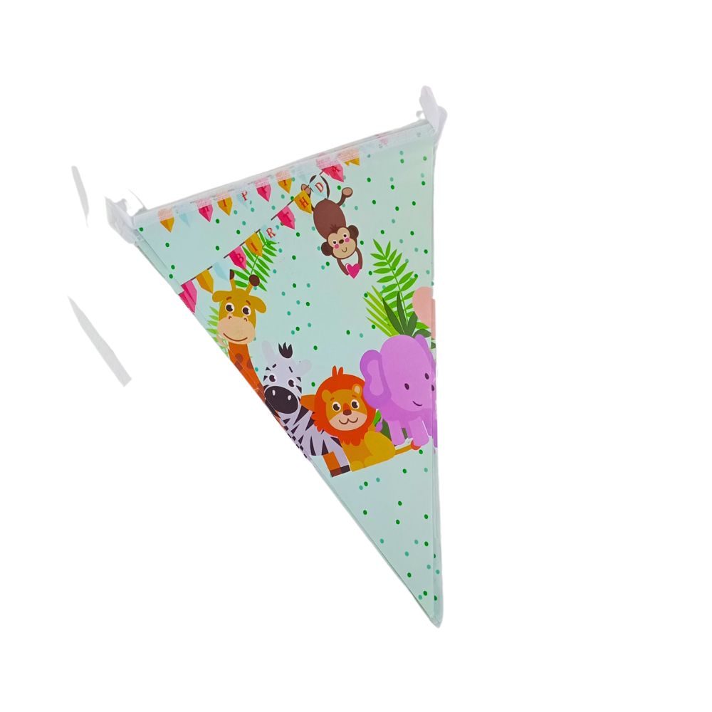 Animal Theme Birthday Party Flags 10pc